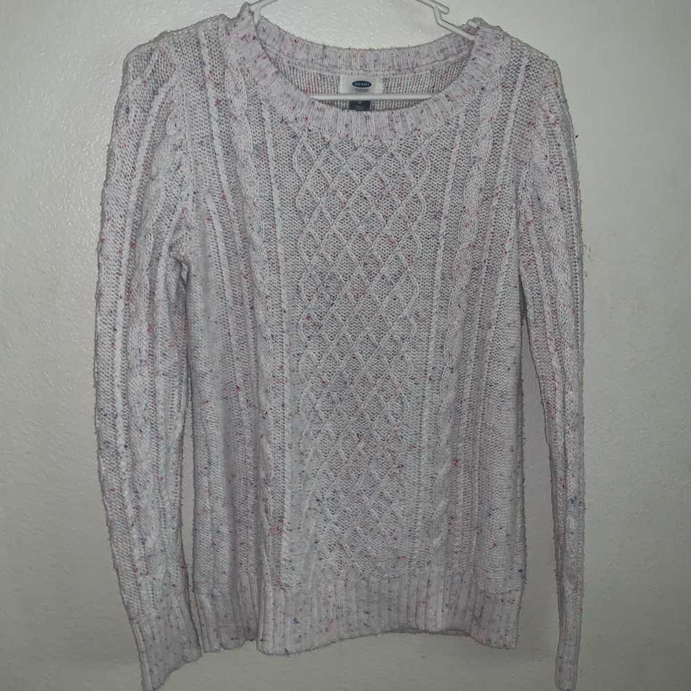 White MultiColored Sweater